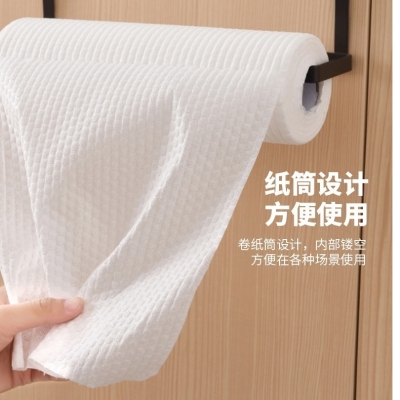 Pure white kitchen dry cloth and wet dual-use dishcloth thickened non-woven cloth can be washed woven household