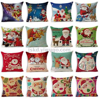 Cross-border New Christmas gifts Santa Claus pillowcases car Pillow Cases can be customized wholesale