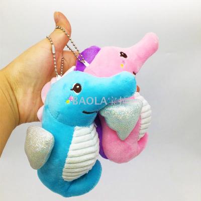 Paola 2020 new Seahorse plush pendant key chain Children cognition Toy BABY cot accessories wholesale