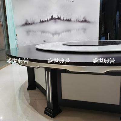 Kunming star hotel solid wood electric table custom hotel luxury box light luxury electric combination big round table