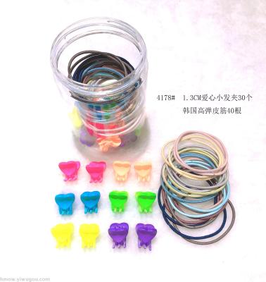 Web celebrity hot Style Kids Fluorescent Fan you little Hairpin girls Hair Ponytail Rubber Band hair Accessories Set