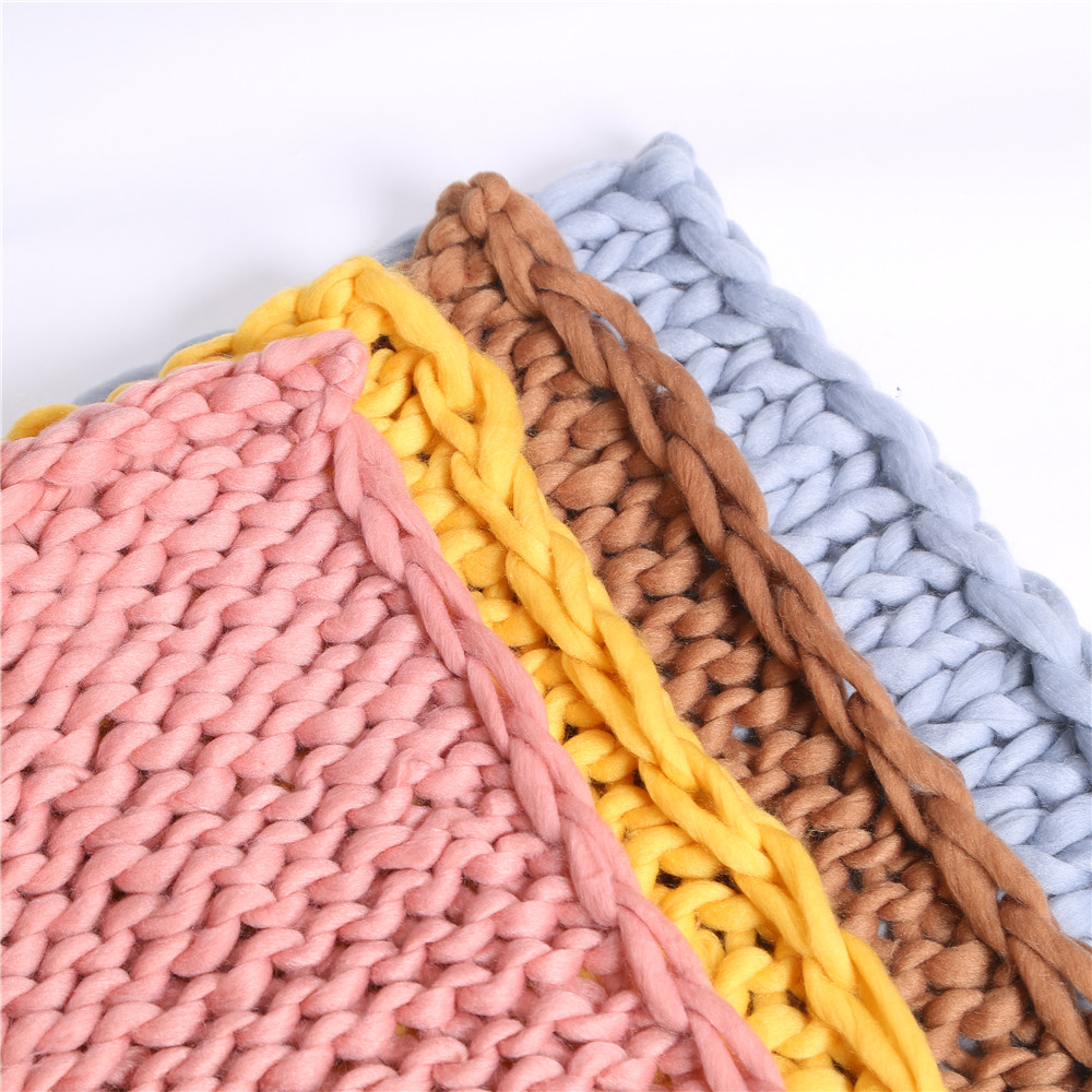 厂家直销外贸手工毯 瑜伽垫手工编织毛毯毛线毯子