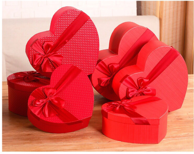 Gift Return Wedding Candy Box Heart-Shaped Valentine's Day Preserved Fresh Flower Gift Box Three-Piece Set