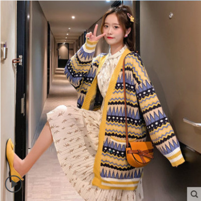 Knit with Cardigan loose and thin 2020 new small fragrance coat in the long languid style blouse