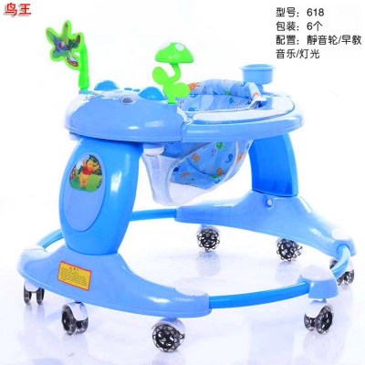 New baby walker 6/7-18 months anti-rolled-over multifunctional foldable round walker scooter scooter