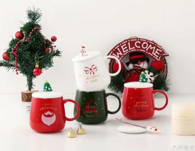 Glazed ceramic Cup Christmas coffee cup three - dimensional scoop cup water....