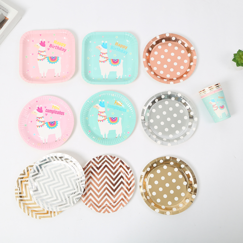 儿童周岁生日布置主题纸杯甜品台派对用餐套装一次性生日蛋糕餐具