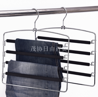 Multilayer 4 layers 5 layers multifunctional foam cotton non-slip seamless pants rack pants hanger folding hook storage