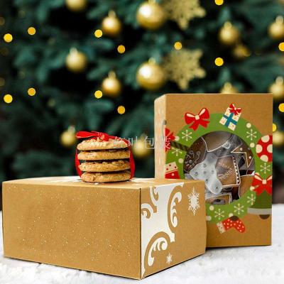 Wholesale Custom Christmas Cookies Cake Dessert Packaging Box Kraft Paper Packing Box