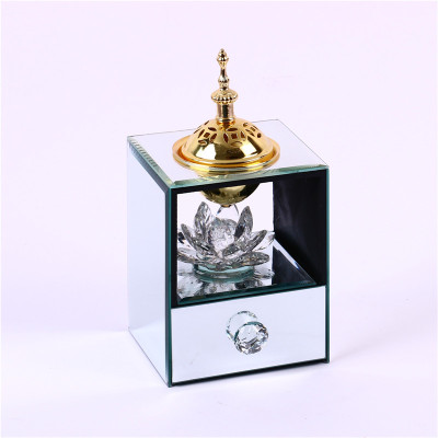 Factory Direct Crystal Glass Incense Burner with Drawer Incense Burner Incense Burner