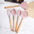 New creative marblebeech handle food grade silicone kitchen utensils and cooking spoon series