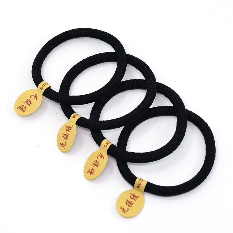 高弹加粗无缝扎头皮筋发圈不伤发成人发饰韩版简约黑色发绳批发