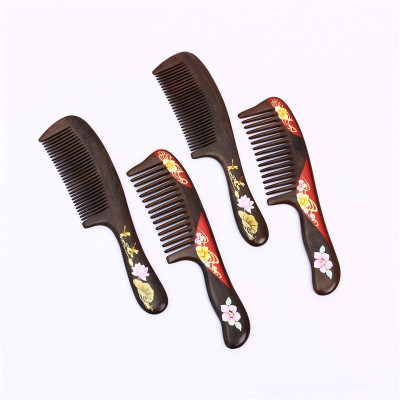 High-grade natural log pure hand-painted fine static comb is home gifts collection of Combs
