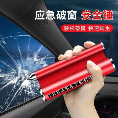 New Temporary Parking Card Universal Metal Stop Sign Portable Car Moving Number Plate Can Hide Four-in-One Safety Hammer