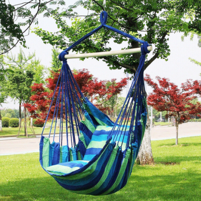 Outdoor Camping Cradle Glider Rainbow Striped Canvas Swing Hammock Dormitory Leisure Swing Glider Wholesale