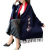 Ethnic style designs in the long Shawl Women's Coat Autumn Loose renewed Cheongsam over a knit sweater Women's sweater