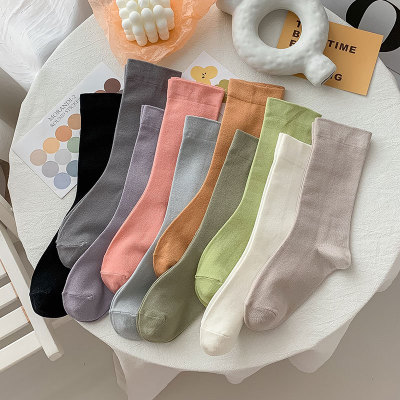 The thin section of Pure color socks/male socks/thin section summer tide Korean candy color leaves cotton heap heap socks in summer