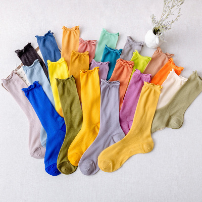[3 sets of batch] Colorful shielding for women's middle shielding in summer, thin mesh Yarn, pure cotton Candy color, rolled up and Compiled up stockings