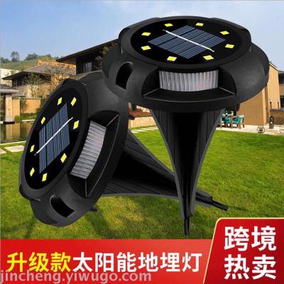 Cross-Border Solar Underground Light Outdoor Waterproof Led Pin Light round Courtyard Decorative Lawn Lamp Factory Direct Sales