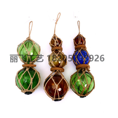 Creative Personality Hemp Rope Glass Float Stereo Wall Decoration European Pastoral Style Wall Hangings Decorations