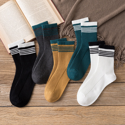 Striped socks ins tide male thin section of pure cotton socks in summer high breathable deodorization for the spring and autumn period and the cotton stockings