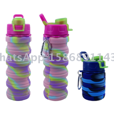 Folding silicone water bottle creative telescopic cup sports cup travel folding water bottle gift crafts