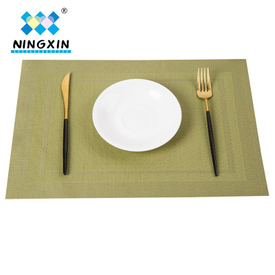 30*45cm Double frame Telin solid color Western-style food mat PVC wearable Western dining mat of the hotel can be non-slip mat