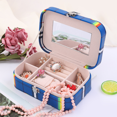 Customized New Ring Jewelry Storage Box Lattice Flannel Jewelry Box Ornament Bracelet Storage Box Factory Direct Sales