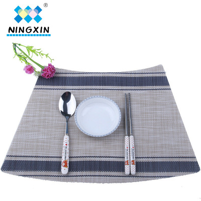 Factory direct selling environmental protection food mat, shaped PVC Western food mat Chinese style new stripe mat table mat bowl mat