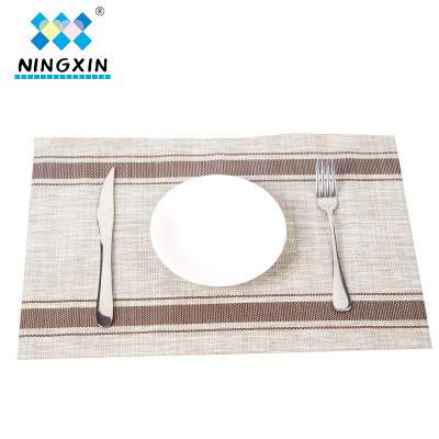 Family features new eco-friendly PVC new stripe Western-style food mat European-style hotel thermal insulation wear resistant non-slip food mat direct selling