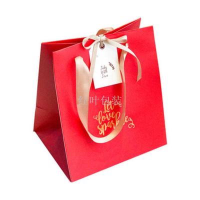 Wholesale Custom Logo Wedding Birthday Party Creative Candy Handbag Gift Bag Ribbon Hanging Card