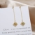 Silver Needle S925 Silver Needle Female Korean Simple Tassel Long Hollow Square Japan and South Korea Fresh Japan