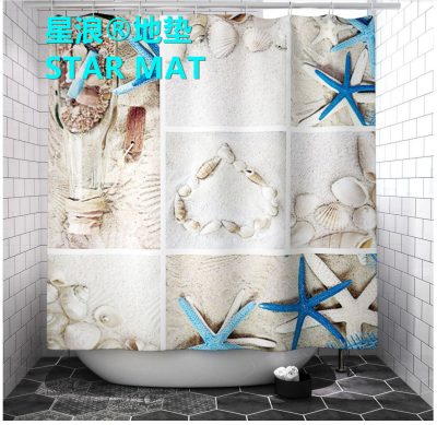 STAR MAT 3D digital shower curtain polyester waterproof printing custom shower curtain partition curtain creation