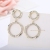 925 silver needle exaggerated earrings female character tide show face circle thin web celebrity earrings Chesapeake temperament circle earrings