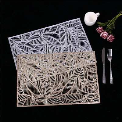 European Style Western Dinner Mat Bronzing Coaster PVC Anti-Scald Thermal Pad Plate Bowl Mat Tea Table Cloth