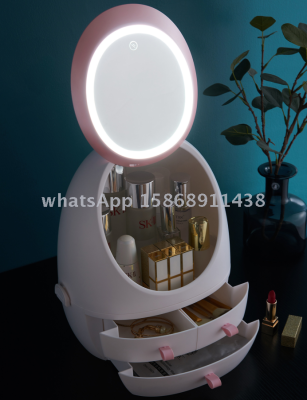 LED lamp make-up mirror box LED light mirror household dresser dustproof shelf jewelry storage box