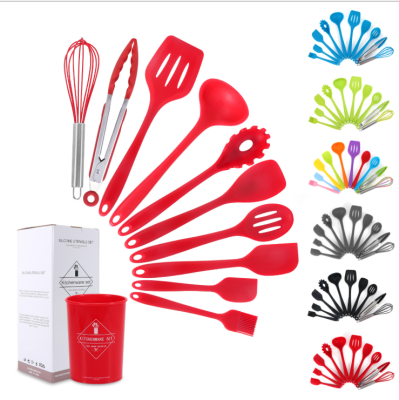 Silicone kitchen utensils and appliances a 10-piece set of silicone cooking shovel spoon non-stick cooking pot kitchen 