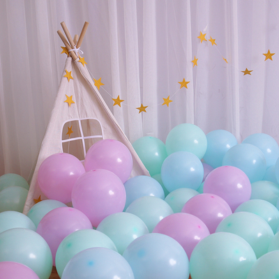 Children's Holiday Party Instagram Web celebrity Archway Macaron-colored balloon Qixi baby first birthday decoration scene Supplies