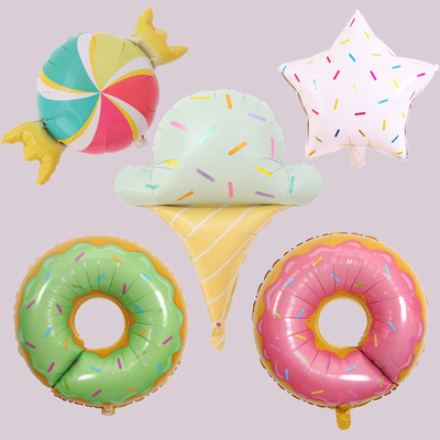 Ice cream donuts aluminum-coated for children's holidays and baby's first 100 days to people's adult birthday parties