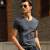 Summer 2020 men's T-shirts Seamless men's short-sleeved High-flapper cut at the will of Pure color and large size men's outerwear trend