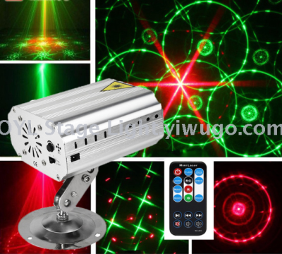 Double-Hole Red and Green Laser Light Multi-Picture Effect Laser Projection Lamp Bar Ktv Box Voice Control Self-Walking Flash