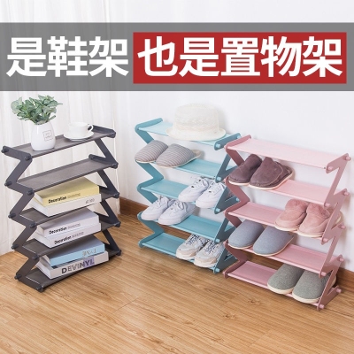 Foreign trade shoe rack Simple multilayer household assembly stainless steel cloth art filling receives shoe cabinet student dormitory shoe rack