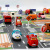 The Children 's play mat over the house, traffic road sign car model parking scene map