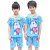 Boys' Pajama Summer Girls Kids Children's Leisure Tops Cotton Baby Air Conditioning Clothes Summer Thin Short-Sleeved Suit