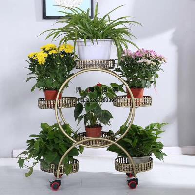 Wrought iron flower stand floor type flowerpot stand multilayer Europe type flower stand
