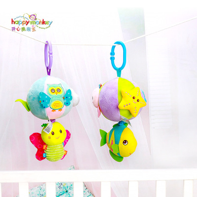 The new 3 d animal baby music bell hang cloth ball lathe baby infant toys to placate perspex-walled bed bell