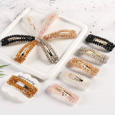Korean New Crystal Hairpin Girl Internet Celebrity Ins Bang Side Clip Cute Wild Simple Exquisite Popular Hair Accessories