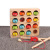 Wooden magnetic number fishing game Children fun catch worms fishing music toy double fishing rod 15 small fish blocks