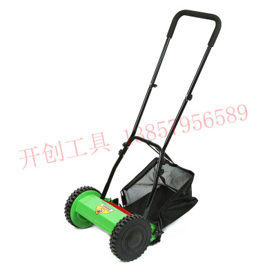 Hand push lawnmower push lawn machine 12 inch drum without power engine lawnmower clippings bag