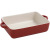 Ins Cutlery Red Square Oval Baking tray Ten Oven bun Double ear Baking household baking bowl